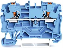 WAGO 2-Leiter-Durchgangsklemme mit Drücker 4 mm², blau   – 2204-1204
