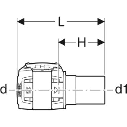 GEBERIT GE FlowFit Uebergang Mapress RG+ mit Einschubende, d63 x 54mm   – 620.236.00.1