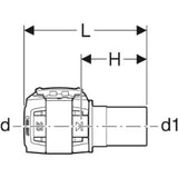 GEBERIT GE FlowFit Uebergang Mapress RG+ mit Einschubende, d63 x 54mm   – 620.236.00.1