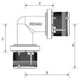 REHAU REHAU Winkel FASTLOC EX+ 16 - 16, 90 Grad  – 13707081001