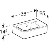 GEBERIT SANITAER Geberit Renova Plan HWB 36x25cm mit Hahnloch, mit Überlauf   – 500.382.01.1