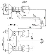 SCHMIEDL GS Spültischbatterie 1/2" mit Perla Düse Atmos Glasklar   – GS1423P