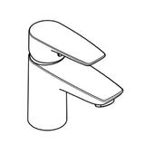 KLUDI Kludi Pure&Solid WT-Einhandmischer 75 DN15 ohne Ablaufgarnitur   – 340280575