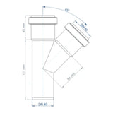 POLOPLAST PO Abzweig POLO-KAL NG DN 40/40/45Grad   – 02206