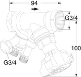 TA TA STAD Einregulierungsventil 3/4" mit Entleeradapter, 52851620   – 52 851-620