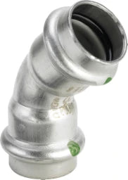 VIEGA Viega Bogen 45 Grad mit SC Sanpress Inox 2326 in 42mm Edelstahl   – 435 363