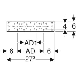 GEBERIT GE Mepla Montageplatte gerade zweifach, AD7,3 und 15,3cm   – 601.737.00.1