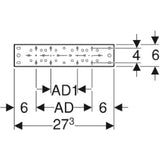 GEBERIT GE Mepla Montageplatte gerade zweifach, AD7,3 und 15,3cm   – 601.737.00.1