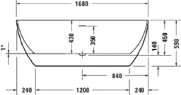 DURAVIT Duravit DuraKanto BW 1700x800mm weiß, Sanitäracryl, oval, freistehend  – 700561000000000