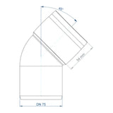 POLOPLAST PO Bogen POLO-KAL XS DN 75/45Grad  – 102132