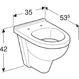GEBERIT SANITAER Geberit Plus 4 Tiefspül-WC wandhängend (+4cm), weiß   – 202010000