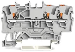 WAGO 3-Leiter-Durchgangsklemme mit Drücker 1,5 mm², grau   – 2201-1301