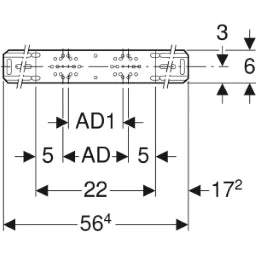 GEBERIT GE Mepla Montageplatte abgesetzt zweifach, AD10 und 12cm   – 601.731.00.1