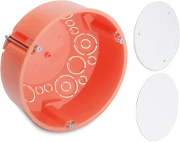 DIETZEL Hohlwand-Abzweigdose rund, Ø 120 mm inkl.Randdeckel,3 Schraublöcher,orange  – 105255