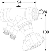 TA TA STAD Einregulierungsventil 3/4" ohne Entleeradapter, 52851020   – 52 851-020