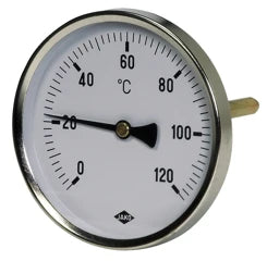 JAKO Zeiger-Thermometer Fig.2611(20)  80mm Dm 63 Schaft hinten 0-120 Gr.   – 2321000100