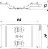OBO Universal-Gegenwanne kombinierbar zur Do ppelwanne 58-64mm Polypropylen lichtgrau  – 1198064