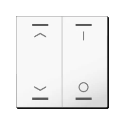 MDT Wippe für KNX Taster Light 55 2-fach, Reinweiß glänzend, Jalousie_Schalten  – BE-TAL55W202.C1