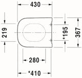 DURAVIT Duravit Happy D.2 WC-Sitz mit Absenkautomatik, weiß   – 0064590000