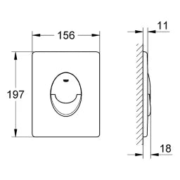 GROHE Grohe-Dal Skate Air Abdeckplatte 2-Mengenbetätigung chrom   – 38 505 000