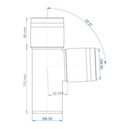 POLOPLAST PO Abzweig POLO-KAL XS DN 50/50/87Grad  – 102217