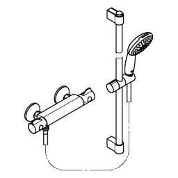 GROHE Grohe THM-Brausebatterie Grohtherm 800 34565_2 mit Brausegarnitur 600mm chrom  – 34 565 002