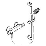 GROHE Grohe THM-Brausebatterie Grohtherm 800 34565_2 mit Brausegarnitur 600mm chrom  – 34 565 002