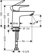 HANSGROHE HG Talis E Standventil ohne Ablaufgarnitur, chrom  – 71706000
