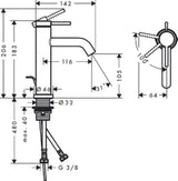 HANSGROHE HG Tecturis S WTM 110 CoolStart EcoSmart mit Zugstangen-Ablaufgarnitur chrom  – 73314000