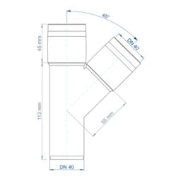 POLOPLAST PO Abzweig POLO-KAL XS DN 40/40/45Grad  – 102206