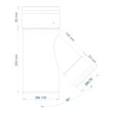 POLOPLAST PO Lüftungsabzweig mit Kondensatsperre POLO-KWL DN 110/75/45Grad   – 03628