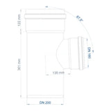 POLOPLAST PO Abzweig POLO-KAL NG DN 200/160/87Grad   – 02972