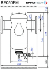 EDER SPIROTECH SpiroTrap Magnet DN50 mit Flansch (PN16), 10bar/110 C   – 2100029