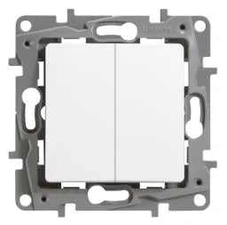 LEGRAND Serien-/Doppelwechselschalter mit Spreiz kralle (SL), 10 AX - 250 V~, Ultraweiß  – 664502