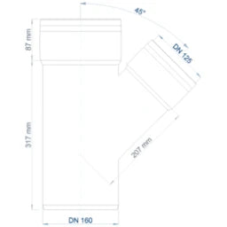 POLOPLAST PO Abzweig POLO-KAL XS DN 160/125/45Grad  – 102240