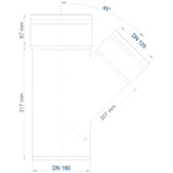POLOPLAST PO Abzweig POLO-KAL XS DN 160/125/45Grad  – 102240