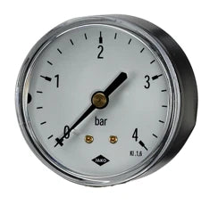 JAKO Klein-Manometer Fig.2601(1) 1/4" 63mm Dm 0- 4 bar Anschl.hinten   – 1171115000