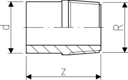 FISCHER GEORG GF Übergangsnippel PVC-U d 32x1" AG   – 721913508