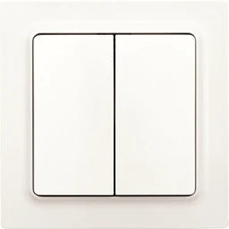 ELTAKO Funktaster polarweiß matt 55x55mm batter ie- u.leitungslos m.Doppelwi.E-Design55  – 30055734