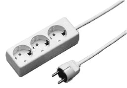 SCHURRER Tischverteiler 3-fach mit 1.5m Zuleitung 3x1.5mm², weiß   – K1030ZL/15W/KWS
