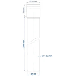 POLOPLAST PO Steckmuffenrohr POLO-KAL 3S DN 50/2000  – 102405