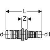 GEBERIT GE Mepla Reduktion Messing d26 x 16mm   – 613.650.00.5