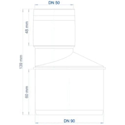 POLOPLAST PO Übergangsrohr POLO-KAL 3S DN 90/50  – 102739