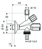 SCHELL SCHELL Filter Kombi-Eckventil mit integriertem Geräteventil und RV  – 03 560 06 99