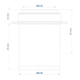 POLOPLAST PO Übergangsrohr kurz POLO-KAL DN 40/32  – 02201