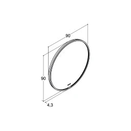 DANSANI Dansani YOU Rahmenspiegel Moon Dm.90 cm Schwarz Lichtregler   – S829-028