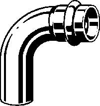 VIEGA Viega Bogen 90 Grad mit SC Temponox 1716.1 in 35mm Stahl nichtrostend  – 809 768