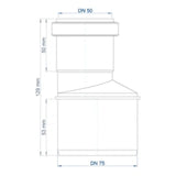 POLOPLAST PO Übergangsrohr POLO-KAL NG DN 75/50   – 02283