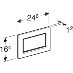 GEBERIT GE Betaetigungspl. Sigma10 Spuel/Stopp verschraubbar, weiss/glanz/weiss, square  – 115.893.KJ.1
