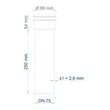 POLOPLAST PO Steckmuffenrohr POLO-KAL NG DN 75/250   – 02031